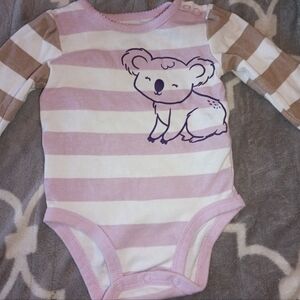 Carter's Pink and Brown Striped Koala Bodysuit